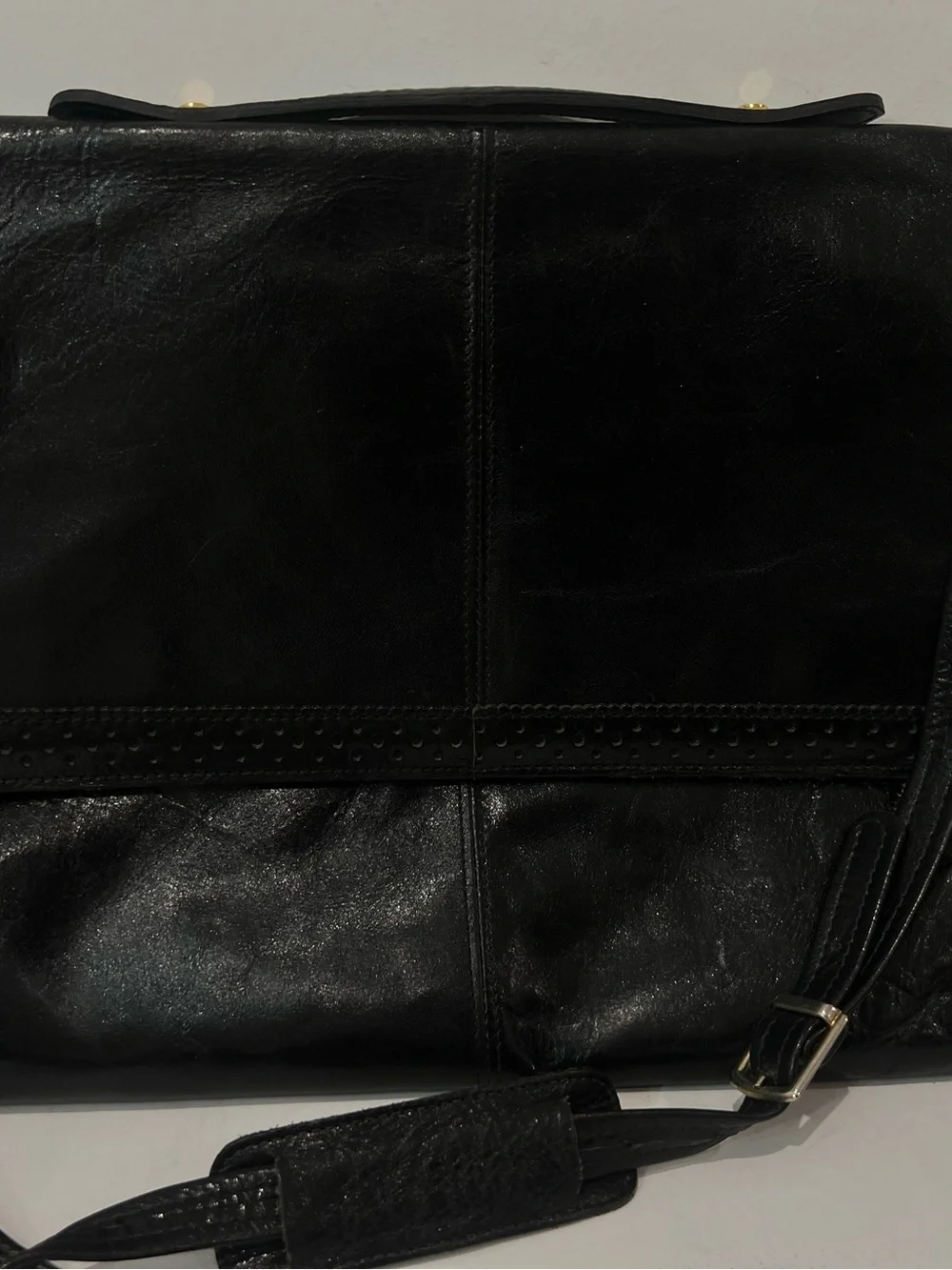 Vintage Renwick Black Leather Briefcase / Attache